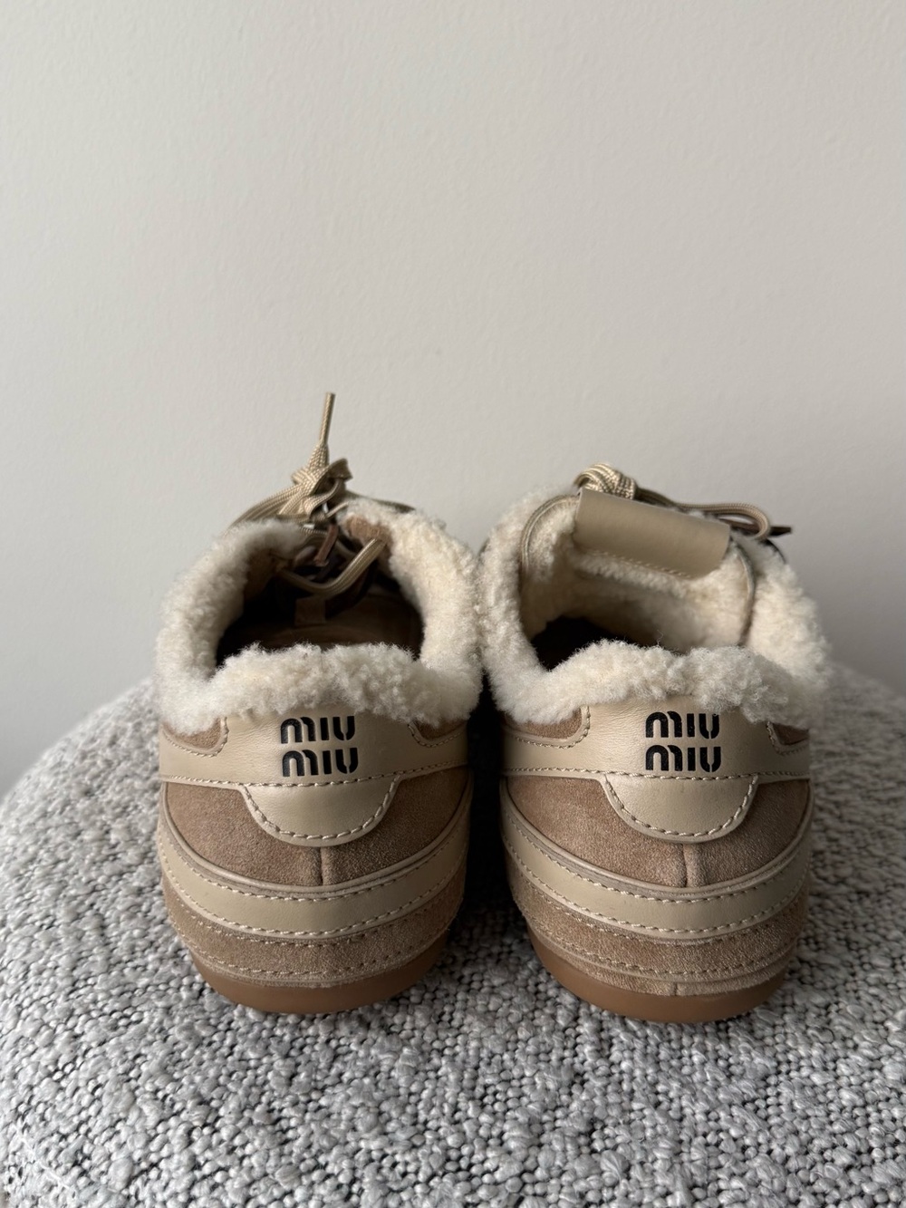 Miu Miu Gymnasium suede and shearling sneakers in suede - Picture 5 of 7